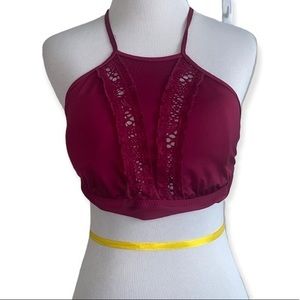 Mossimo lace high neck bikini top women’s size d/dd‎